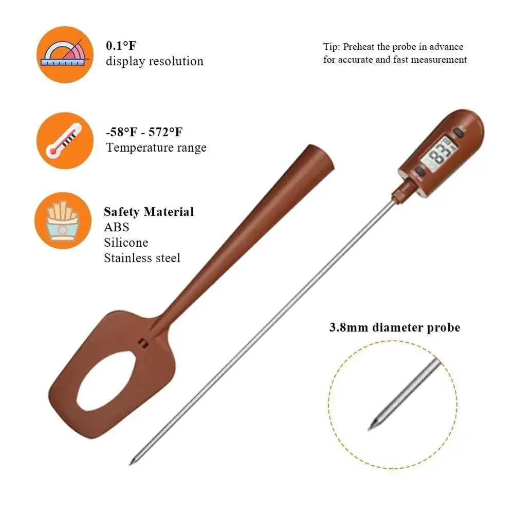 Digital LCD Candy Spatula Thermometer, Instant Read Meat & Candy Thermometer